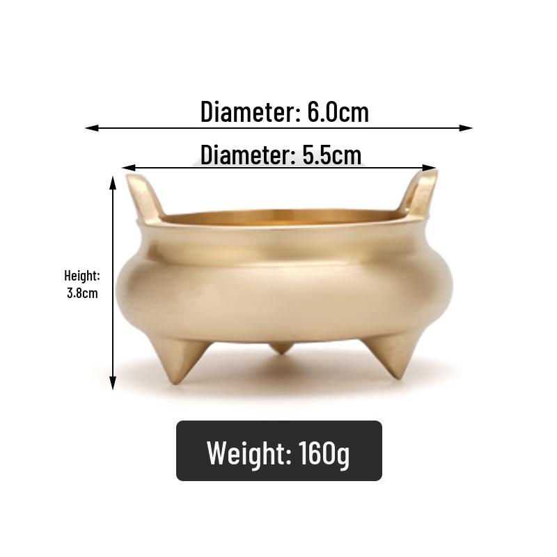 Brass Indoor Buddhist Censer Incense Burner and Holder for Offering in Hall