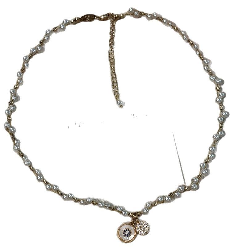 Double-layered Layered Lapis Lazuli and Pearl Necklace for Women. Luxurious, Niche, New Style, High-end Collar Chain Accessory.