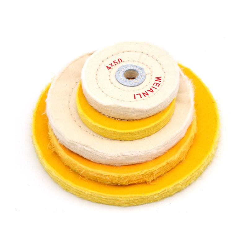 2-8 Inch Inch Yellow Cloth/White Cloth Polishing Wheel Metal Jewelry Mirror Buffer Cotton Pad Polish Grinder Pad Abrasive Tool