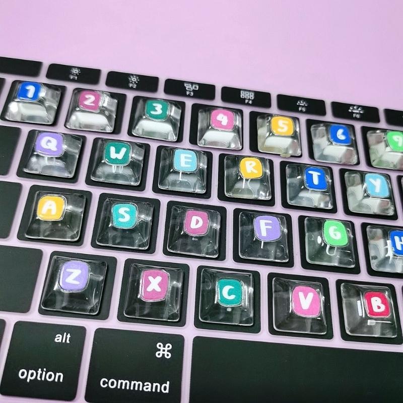 Transparency Keyboard Height Adjuster Keycap Stickers Featuring Letters And Number Characters For Office Use