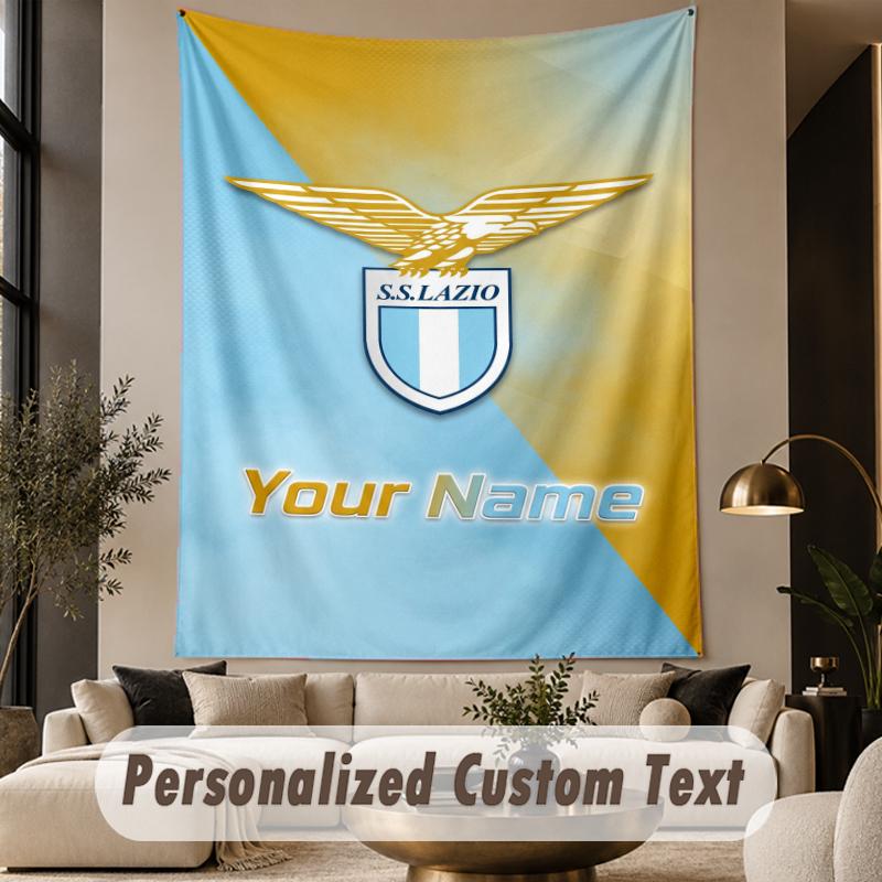Custom Text Tapestry Lazio FC Print Wall Tapestry Indoor Living Room Wall Decor