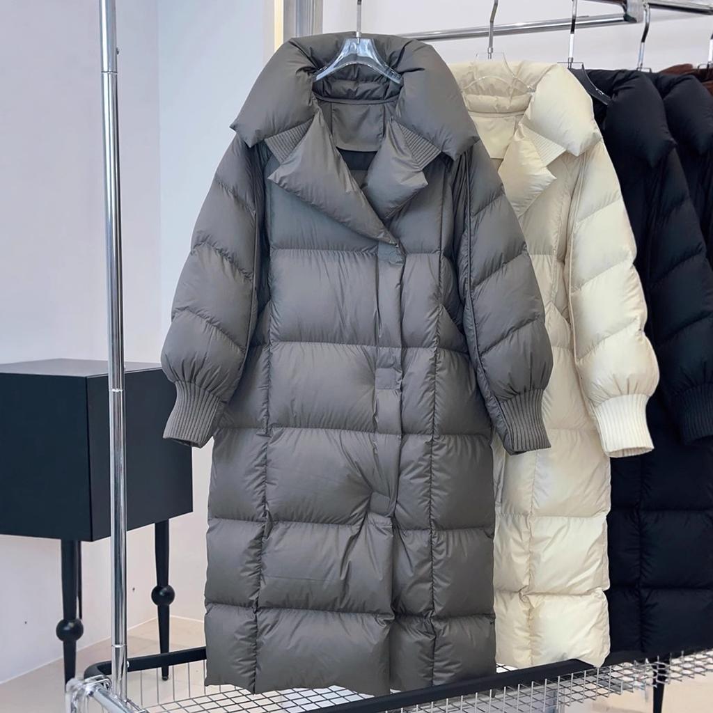 Winter Daunen Baumwolle Kleidung Damen knielang neu verdickt Puff locker Übergröße Mantel