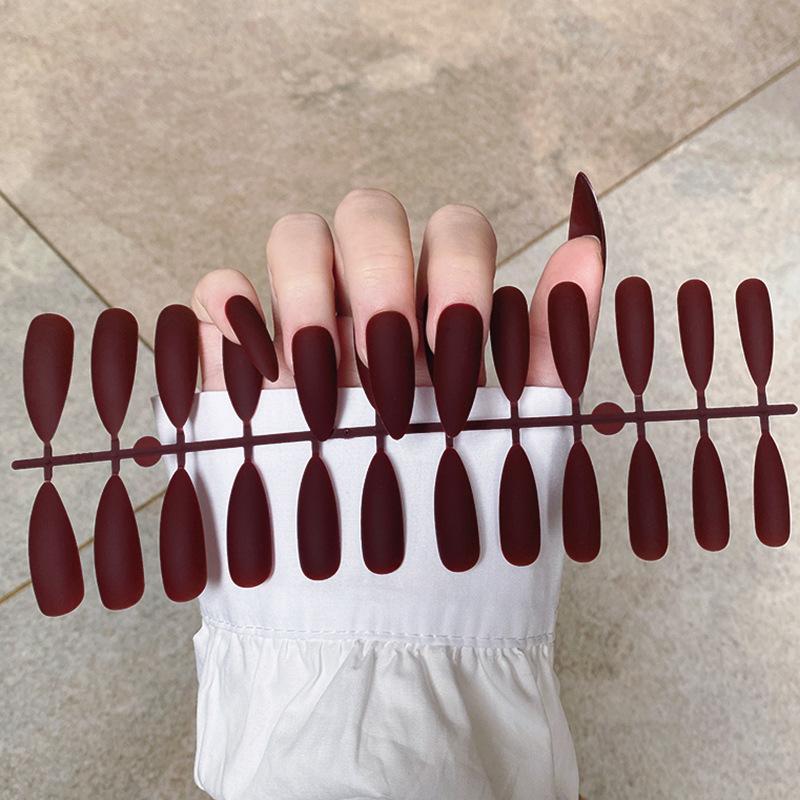 

24 шт./компл. DIY быстрые ногти, расширенные заостренные матовые однотонные накладные ногти, разноцветные полоски, готовый маникюр, маникюр