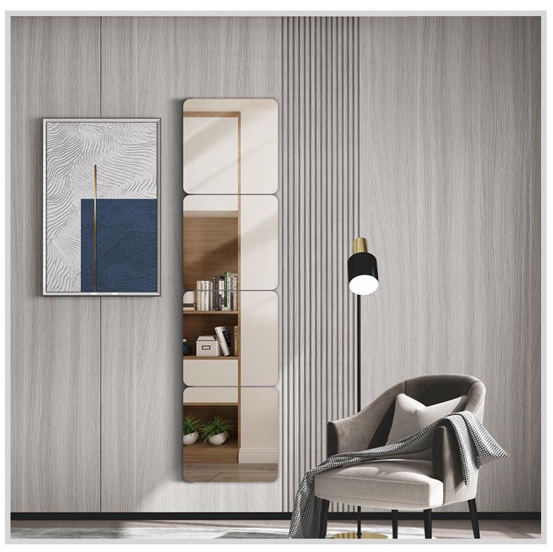Round Soft Acrylic Wall Sticker Mirror - Self-Adhesive Full Body HD Mirror for Dressing Room
