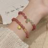 New Chinese Strawberry Crystal Blessing Bag Pearl Bracelet Girl High Sense Niche Design Sense Beaded Bracelet Couple Jewelry.