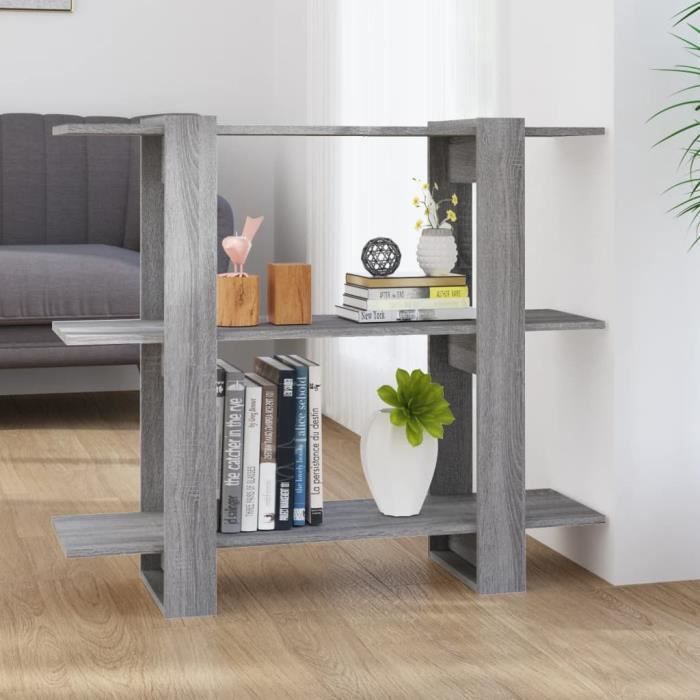 VidaXL Bibliothèque-Séparateur de pièce Sonoma gris 100x30x87 cm 813567
