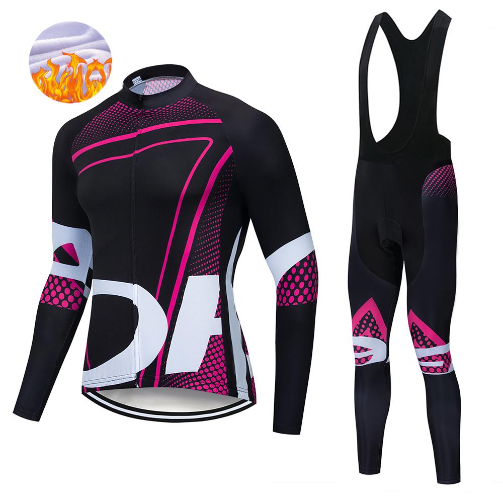 Winter Men's   Thermal Fleece Long Sleeves Men Cycling Bib Set Bicycle Clothing MBT Breathable Bike Clothes 2026 Winter Warm Cycling Clothing Set