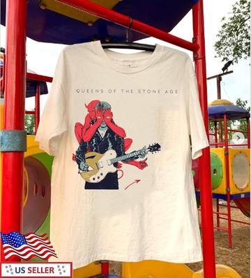 Queens Of The Stone Age Band Villains White Full Size S-5XL FH932 Unisex T-Shirt