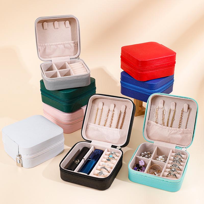 Luxury Double-Layer Ring & Earring Box: Spacious Jewelry Storage & Elegant Display Case.