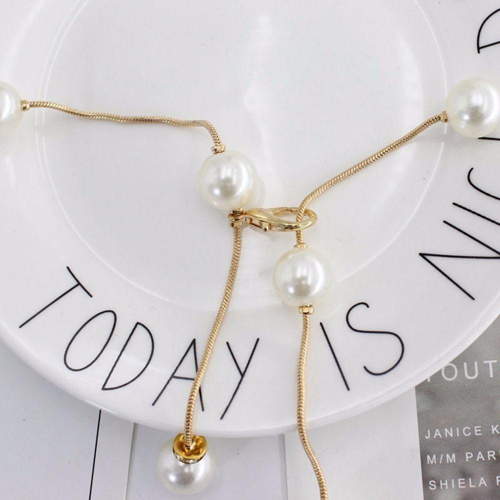 Adjustable Women's Elegant Pearl Belt Skirt Pearl Waist Chain Dress Skinny Waistband