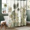Tropical Plant Pattern Bathing Curtain  Bathroom Shower Curtain Waterproof With 12 Hooks Home Deco