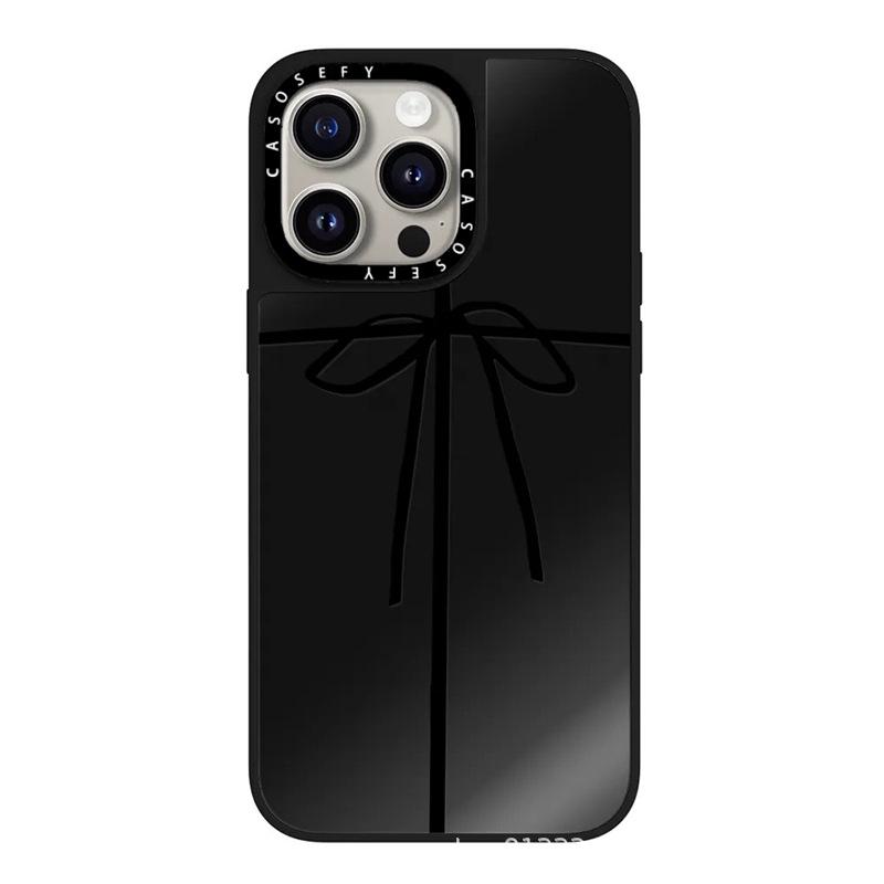 

Trendy Black Bow-Tied Apple Phone Case for iPhone 17 Pro Max/16/15/14 Pro 15 Plus/14 Plus