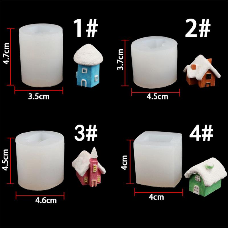 Simple Three-Dimensional Small House 4 Cake Decoration Aromatherapy Candle Silicone Mold Chocolate Silicone Mold