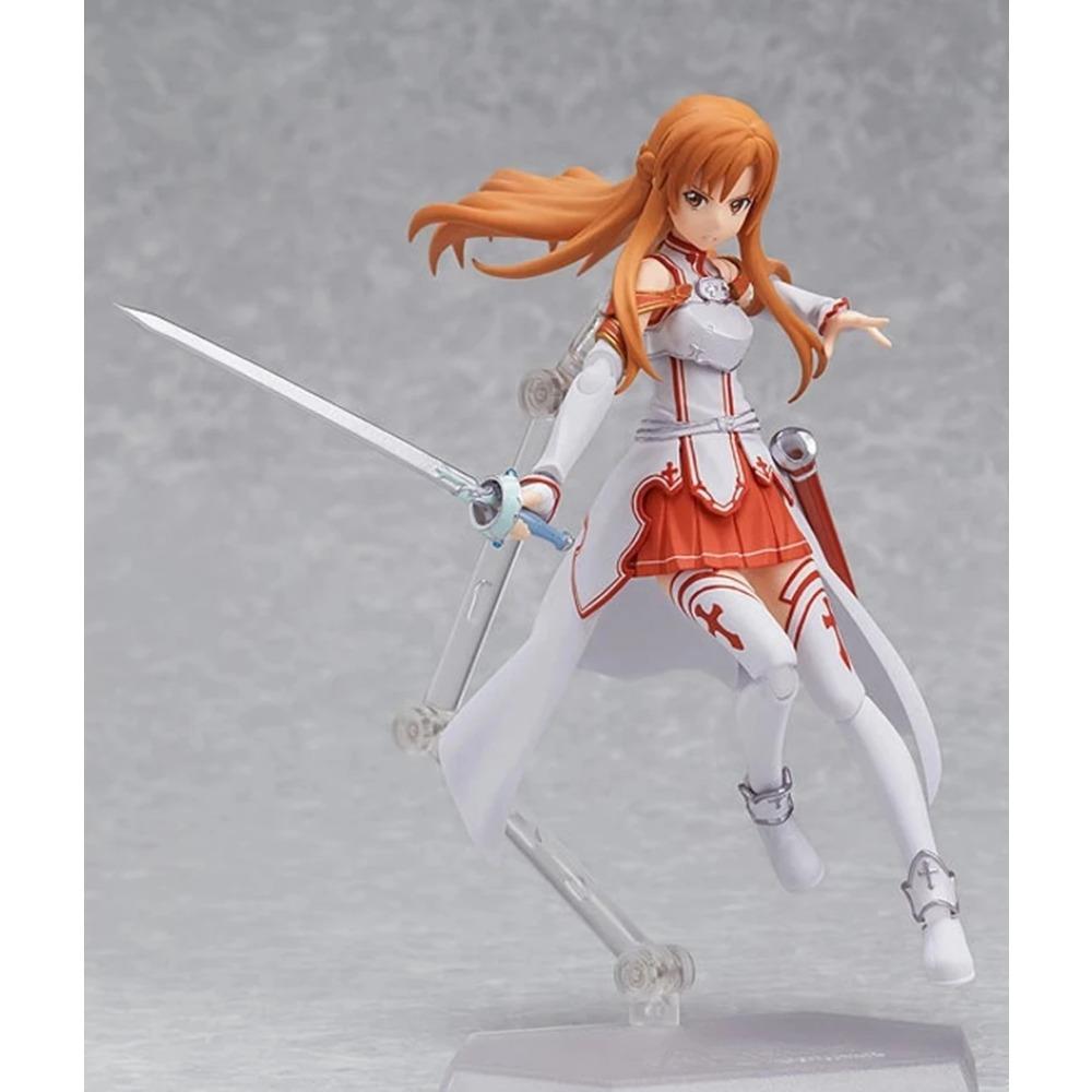 15CM Anime Figure Sword Art Online Yuuki Asuna Action Figure Standing Figure Toy with Action Face Swap PVC Collectible Gift
