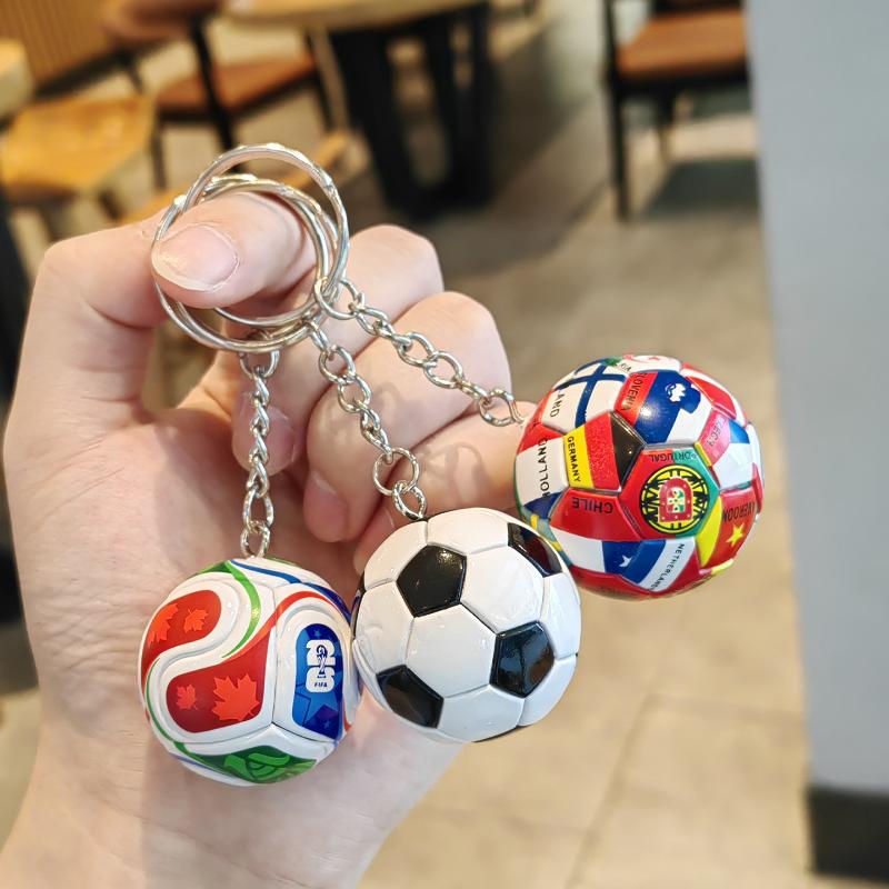 3D Simulation Football Keychain Pvc Creative Mini Key Ring Bag Pendant Car Accessories Gift 2026 Charm Fitness Series Pendant
