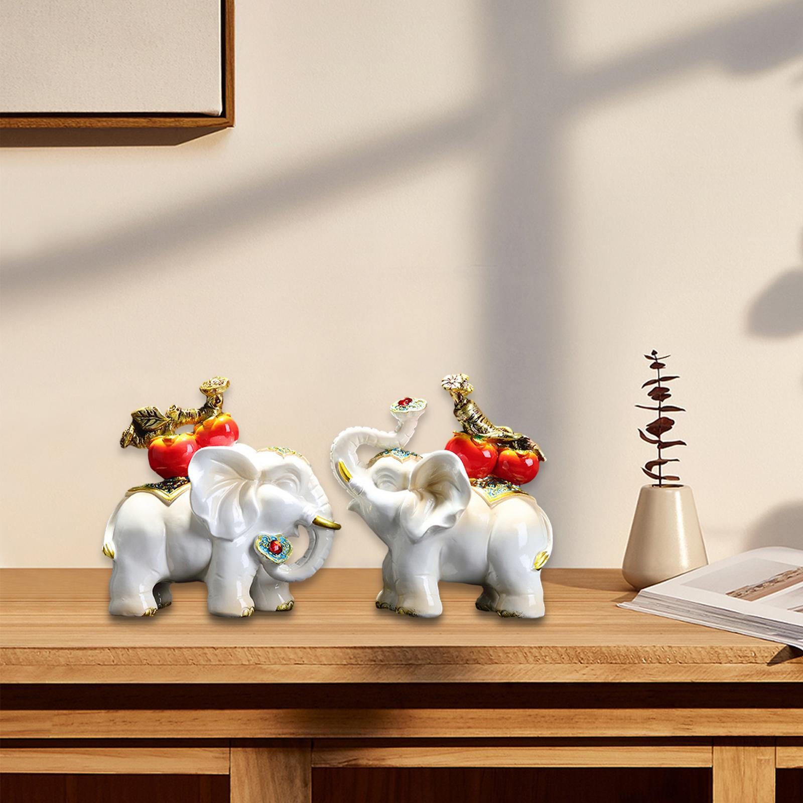 

2 шт. Статуя слона, декоративная статуэтка из смолы для тематической вечеринки хаки