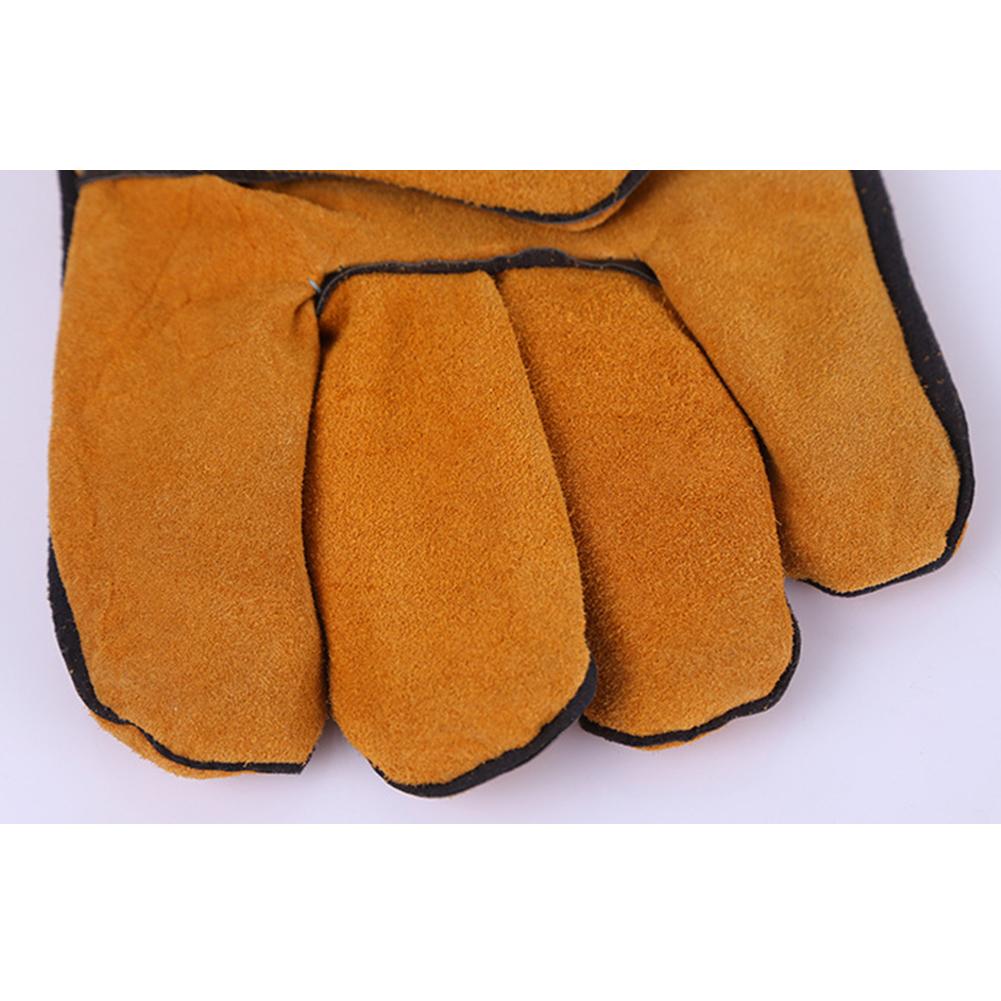 Full Leather Heat Insulation Gloves for Electric Welding Thorn Proof Gardening Mittens