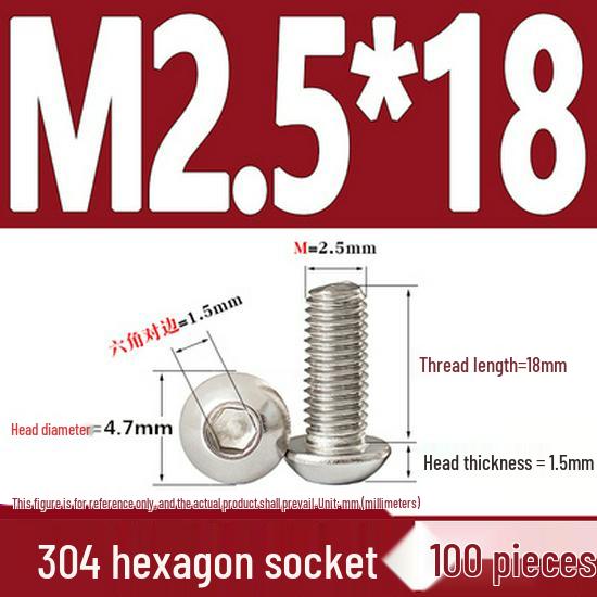 ISO7380 Stainless Steel Hex Drive Dome Head Screws - M2 to M16