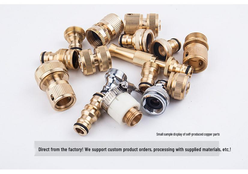 Universal Pure Copper Quick Connector for Car Wash: 4-Point Water Stop, Fits 1/2'' Hose