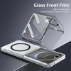 HD Transparent Magnetic Case For Samsung Galaxy Z Flip 7 6 5 4 Crystal Clear Cover With Clear Tempered Glass Screen Protector