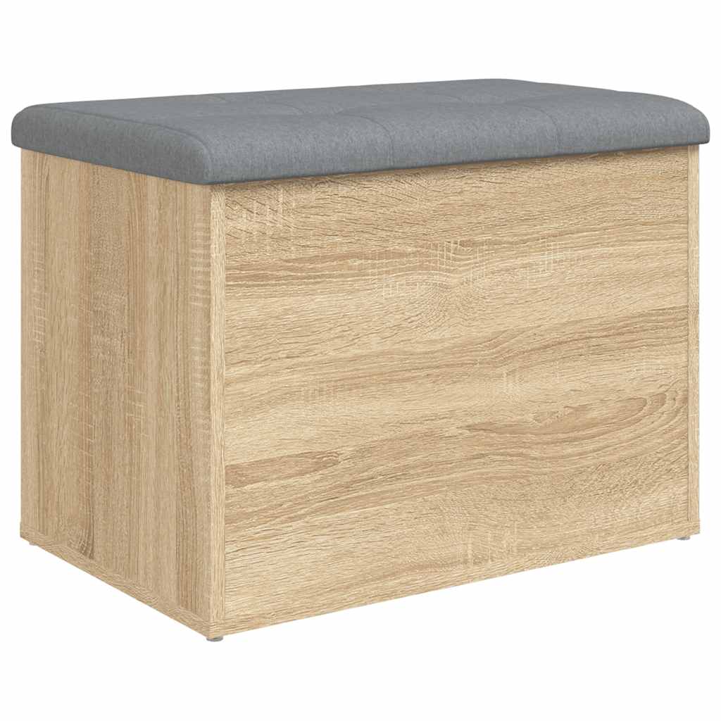 Storage Bench Sonoma Oak Finish 62 X 42 X 45 Cm Engineered Wood
