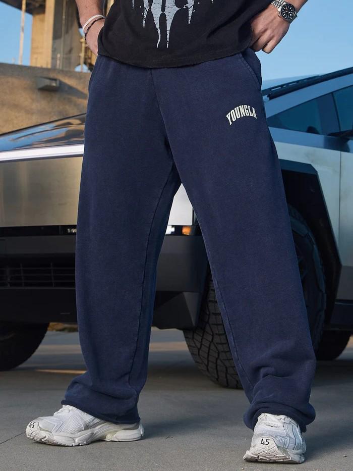 YOUNGLA Men's Loose Fit Joggers - Straight Leg Fitness & Casual Pants