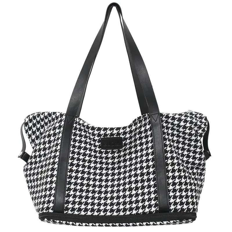 

Дорожная сумка-даффл большой вместимости, женская фитнес-спортивная сумка, роскошная сумка ручной клади для сухих и влажных вещей, женская дизайнерская сумка выходного дня для путешествий чёрный