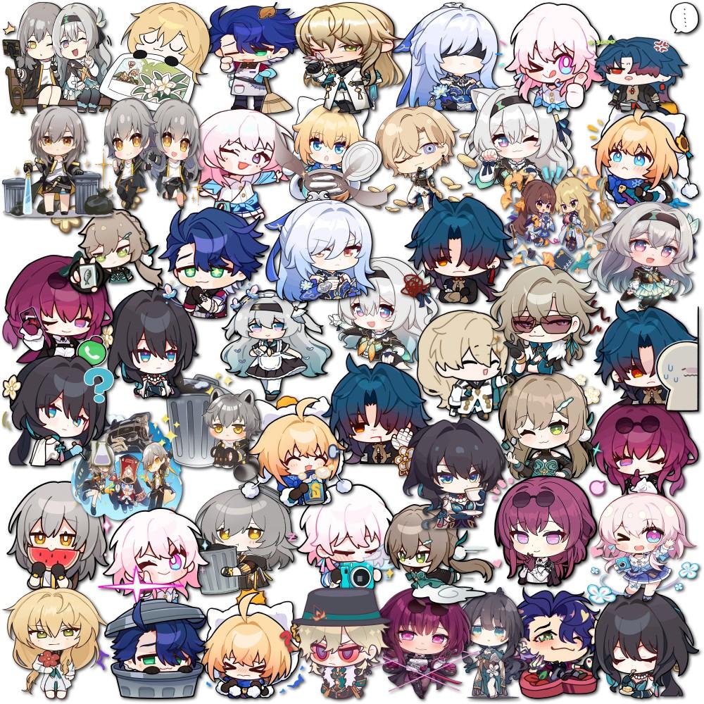 50Pcs Honkai Impact 3rd Game Star Trail Waterproof Stickers, Honkai Impact Starry Sky Cute Decals, Phone Cases, Laptop Cases, DIY Laptop Collectibles