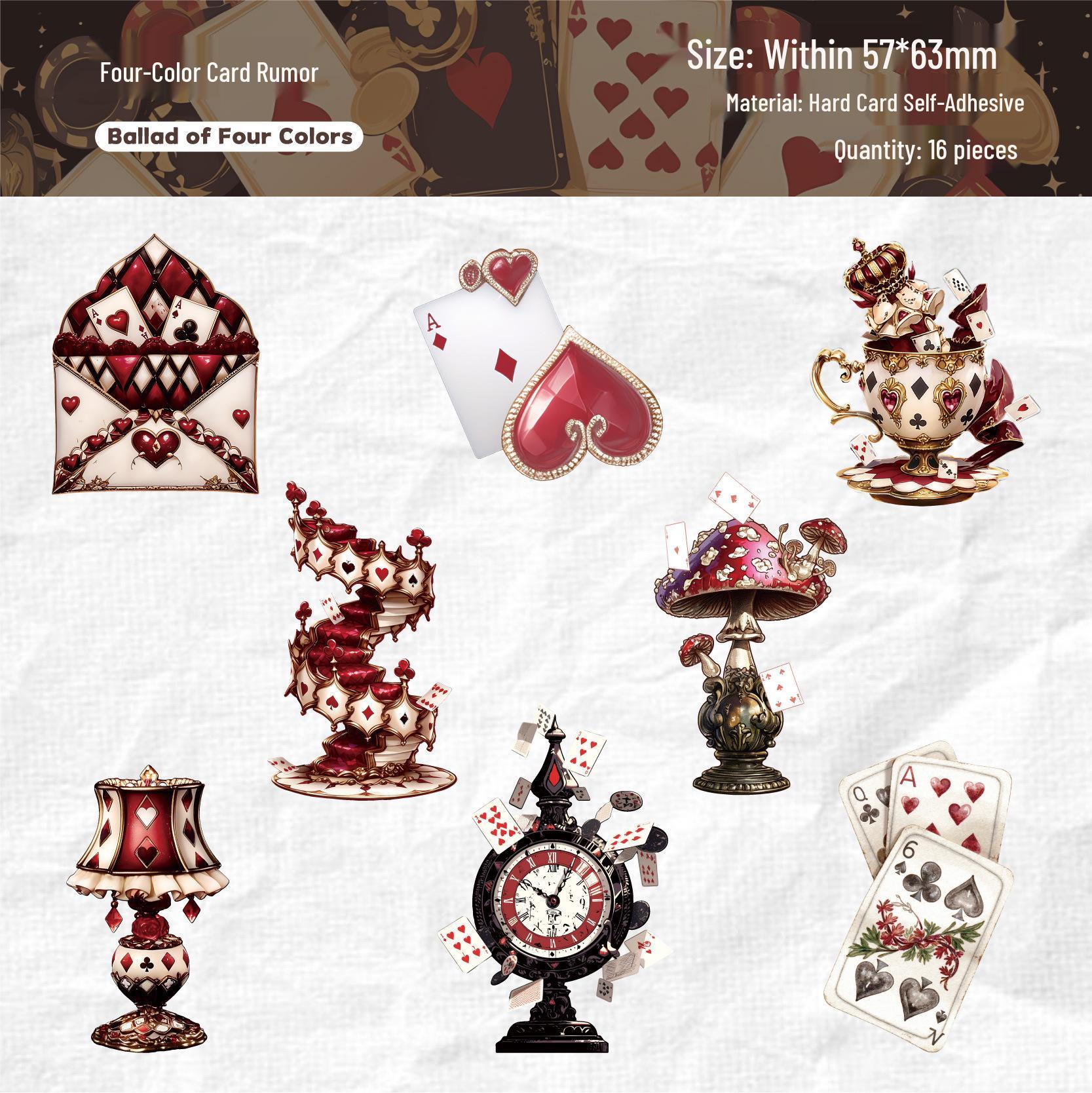 Vintage Poker Elements Sticker Pack: Retro Journal Decoration Collage, 6 Styles