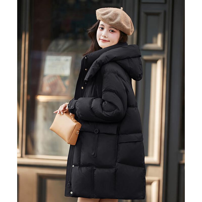 Women's Winter Hooded Mid-Length Duck Down Jacket