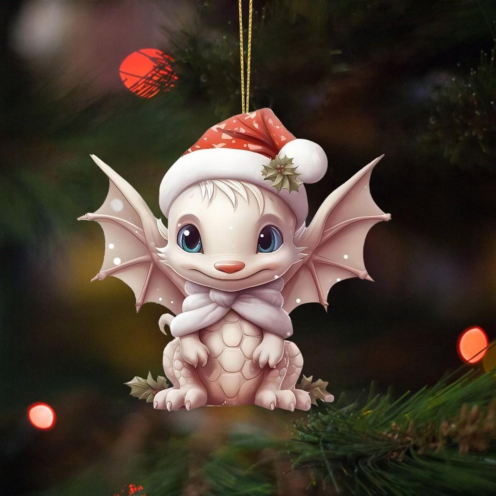 Colorful Cartoon Dragon Christmas Tree Hanging Ornament For Car Interior Decor