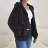 Cárdigan con Cremallera y Capucha de Color para Mujer con Bolsillos Abrigo Holgado