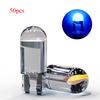 10X New W5W LED Canbus T10 Car Lights COB Glass Interior Parts Bulbs 6000K White Auto License Plate Lamp Dome Read Light 12V