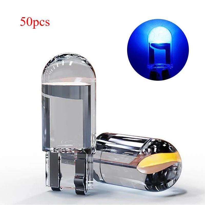10X New W5W LED Canbus T10 Car Lights COB Glass Interior Parts Bulbs 6000K White Auto License Plate Lamp Dome Read Light 12V