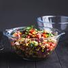 Pyrex Heat-Resistant Glass Bowl with Handle, Oven and Microwave Safe, 2.7L, Round Salad Bowl