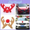 Christmas Car Decoration With Stylish Deer Antlers Pvc And Cloth Material