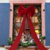 Christmas Tree Topper Bow Velvet Ornament Decorations Large Christmas Tree Bow For Indoor Home Door Front Staircase Fence