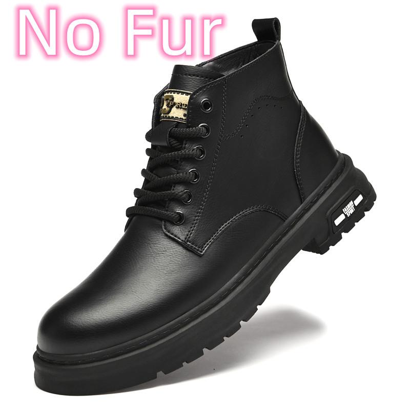 FashionAll-match Men Casual Shoes 2024 New Men's Basic Boots New Men Winter Plush Snow Boots Genuine Leather Motocross Boots for Men