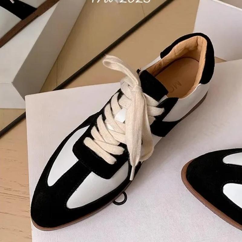 Fashion Flats Women Sport Shoes Suede Casual Walking Fashion Sneakers 2025 Spring New Lace-up Running Cozy Hiking Shoes Zapatos Femme