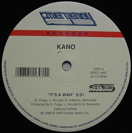 

12inch Record KANO Its A War Im Ready Holly Doll PRO161PROMO UNIDISC Canada Dance Electronica Used