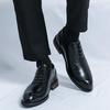 Men's Retro British Style Formal Leather Shoes – Large Size, Trendy Lace-up for Business & Banquets