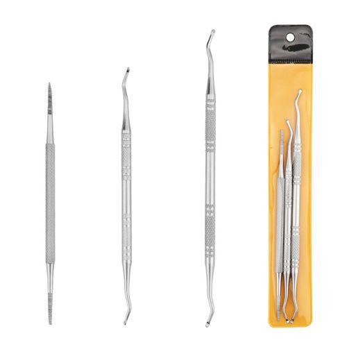 Stainless Steel Toenail Pusher Cleaner 3-piece Set
