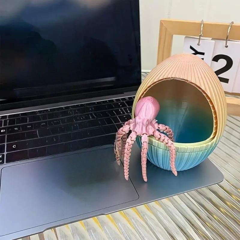 1 ks Nová 3D tištěná vícekloubová pohyblivá chobotnice Hračky Dětská dekompresní hračka Klíčenka Příslušenství Dekorace Hračky pro kluky Dárek k narozeninám