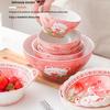 Cute Cartoon Ceramic Dinnerware Set: Bowls, Plates, and Chopsticks for Single Person
