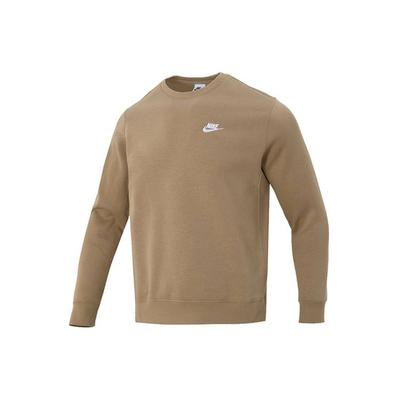 Unifarbenes Logo Rundhals-Sweatshirt Herren Oberteile Khaki BV2663-247