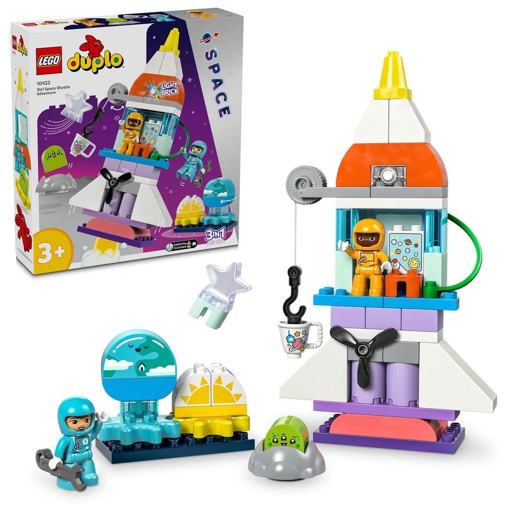 LEGO Duplo Duplo Town 3in1 Space Shuttle Toy Toy Present Birthday Block Educational Christmas Boys Girls Children 1 and a Half Years Old 2 Years Old