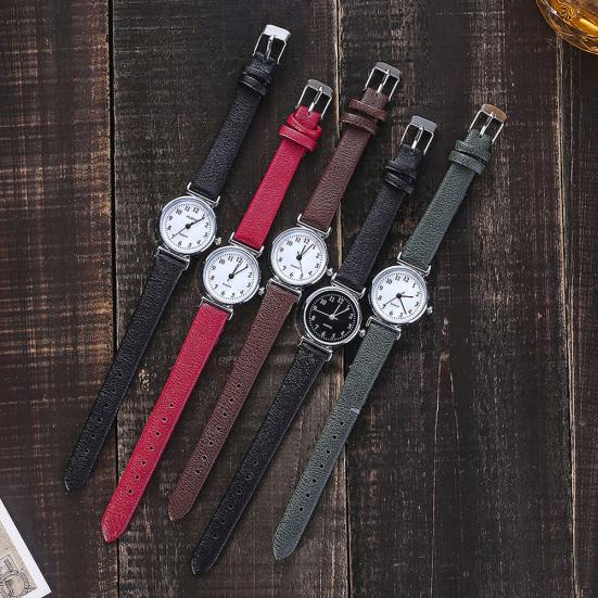 Simple Women Small Round Dial Arabic Numbers Analog Quartz Wrist Watch Gift