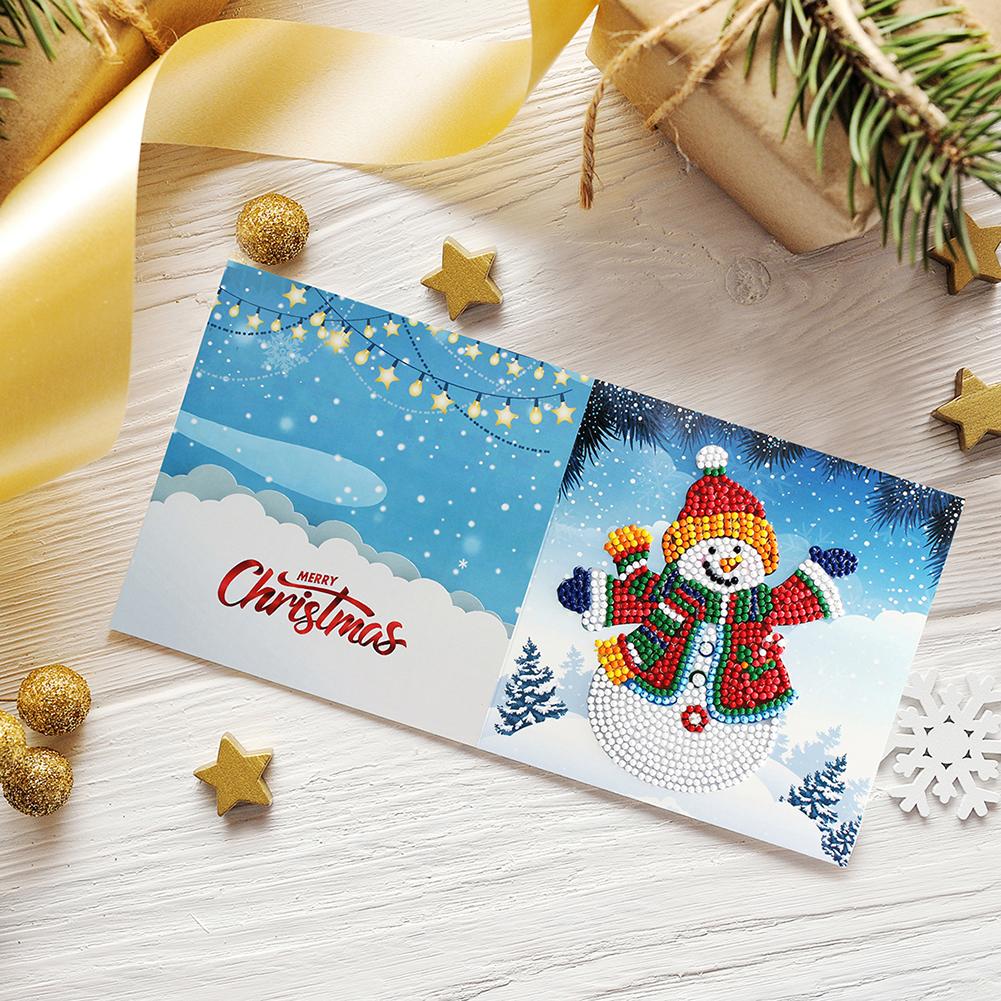 16/20PCS DIY Rhinestone Diamond Art Mosaic Postcards Xmas Theme Diamond Art Greeting Cards Thank You Cards and Holiday Blessings