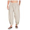 Cotton and Linen Harem Pants Men Streetwear loose Joggers Men Trousers Casual Solid Color Lightweight and Breathable Pants