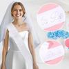 Crystal Embroidered Double-Layer Veil & Rhinestone Belt Set for Bachelorette or Wedding